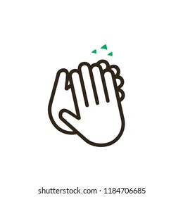 clapping hand icon, illustration isolated vector sign symbol