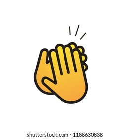 clapping hand icon, illustration isolated vector sign symbol