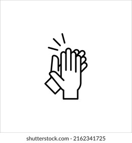 clapping hand icon, illustration isolated vector sign symbol on white background
