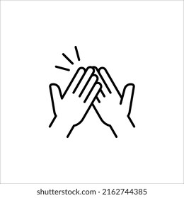 clapping hand icon, illustration isolated vector sign symbol on white background