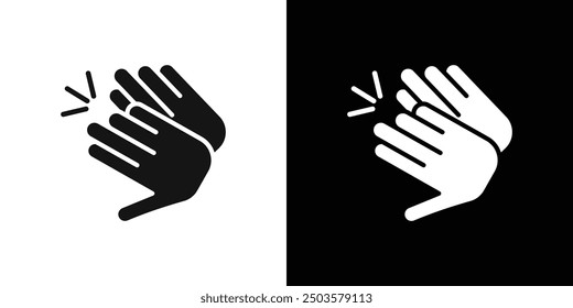 Clapping hand icon line art vector