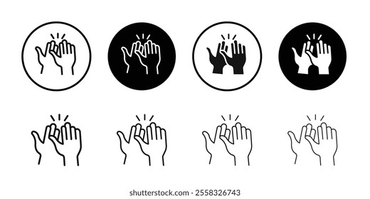 Clapping hand icon logo sign set vector outline