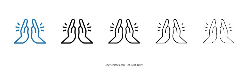 Clapping hand icon Outline vector logo for web ui