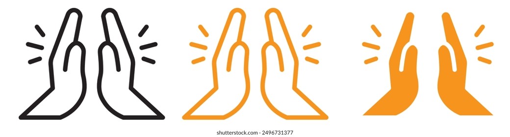 Clapping Hand Icon Set Applause and Appreciation Symbols for Communication and Events