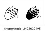 clapping hand icon set, vector illustration isolated on white background
