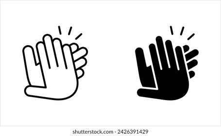 clapping hand icon set, vector illustration isolated on white background