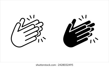 clapping hand icon set, vector illustration isolated on white background