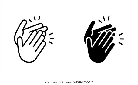 clapping hand icon set, vector illustration isolated on white background