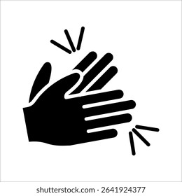 clapping hand Icon. Symbol isolated on white background. vector illustration.
