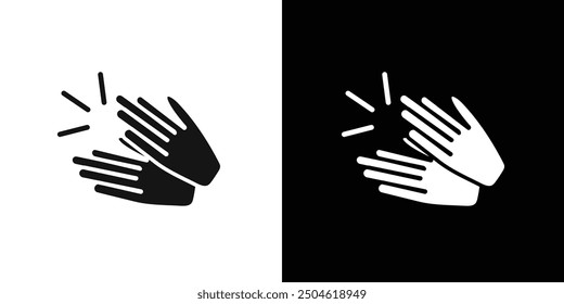 Clapping hand icon Symbol mark in filled style