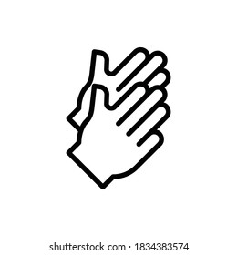Clapping Hand, Hand Sign Icon Logo Illustration Vector Isolated. Hand Sign and Gesture Icon-Set. Suitable for Web Design, Logo, App, and UI. Editable Stroke and Pixel Perfect. EPS 10.