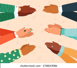 Clapping hands. Applauding hand, clapping congratulations applause, success cheering expression, hand clapping vector illustration. Expression and appreciation, congratulate applause