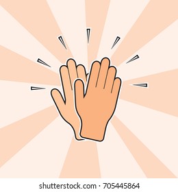 clapping hands applause pop art vector illustration