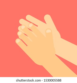 clapping hands. applause symbol. two hands. flat design. vector illustration eps10