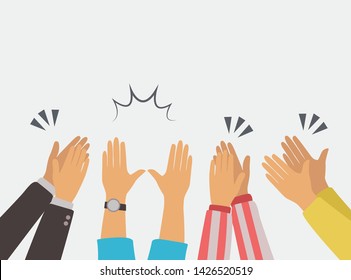 Clapping Hands Applause Vector Flat Illustration 