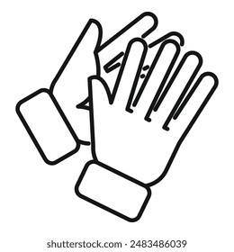 Clapping hands in black and white showing appreciation and gratitude at a joyful and happy event or concert, as a symbol of agreement, approval, congratulations, and support