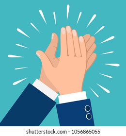 Clapping hands. Business people applauding hands clap vector illustration