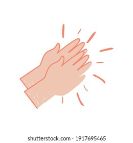 clapping hands celebration cartoon white background vector illustration