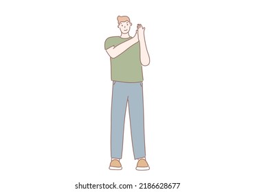 clapping hands concept. Young male , office workers applauding, social acknowledgement, colleagues, partners support and congratulation illustrator cartoon vector 