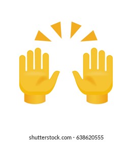 Clapping Hands with Crossed Fingers on White Background. Isolated Vector Illustration 