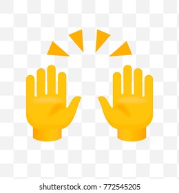 Clapping Hands with Crossed Fingers on Transparent Background. Isolated Vector Illustration 