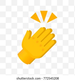 Clapping Hands with Crossed Fingers on Transparent Background. Isolated Vector Illustration 