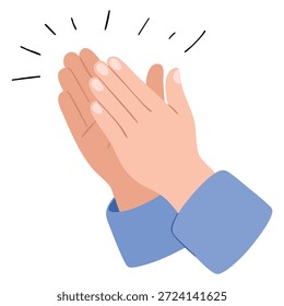 Mãos batendo palmas ícone de vetor de design ilustração de vetor isolado no fundo branco