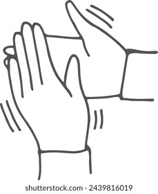 Clapping hands doodle. Applause symbol. Success celebration