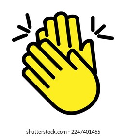 Clapping Hands Emoji Icon Isolated Vector Illustration On White Background