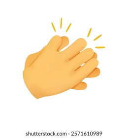 Clapping Hands emoji vector 3D icon Icon. Clapping Hands Gesture Emoticon. Vector Clapping Hands Emoji. Congratulations, celebration and success. 3d style design hand applaud for web, banner, poster