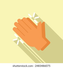 Clapping hands expressing congratulations and appreciation for a successful performance. Vector illustration of applauding hands in flat design, isolated on an orange background