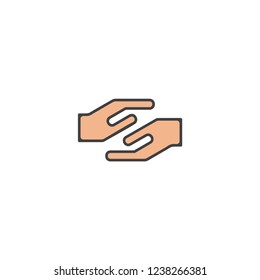 Clapping hands flat vector icon