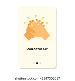 Clapping hands flat vector icon. People applauding at event or concert isolated vector illustration. Applause, communication, appreciation, support concept for web design and apps