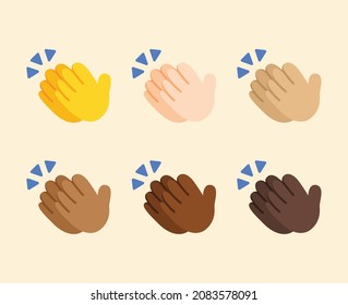 Clapping Hands Gesture Icon. Clapping Hand Emoji. Clapping Hand Sign. All Skin Tone Gesture Emoji