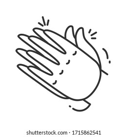 Icono de la línea de gesto manos aplaudiendo dos manos emoji.Símbolo de aplauso.Ilustración aislada vectorial.
