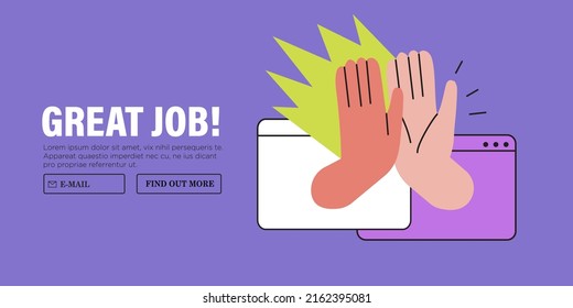 Clapping hands gesture vector illustration. Good, great job, well done, ok or follow symbol vector business or marketing concept for website or social media banner, ui. Concept of approval, agreement.