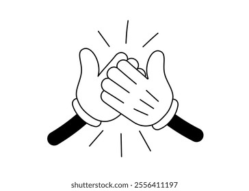 Clapping hands icon. Applause gesture symbolizing cheer, celebration, or support. High five vector concept ideal for congratulatory designs or motivational themes