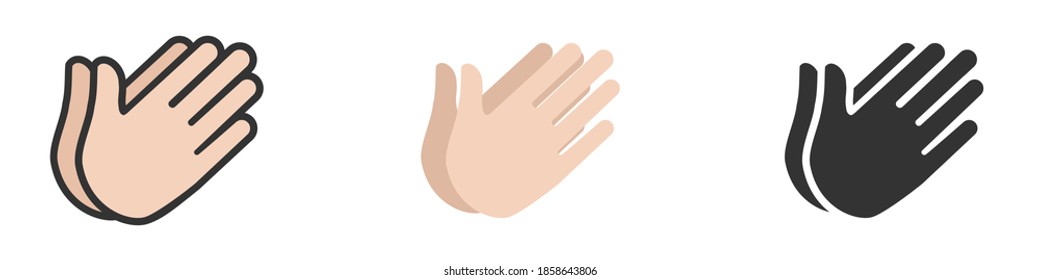 Clapping hands icon, applause icon. Set of vector illustrations of symbol isolated on white background