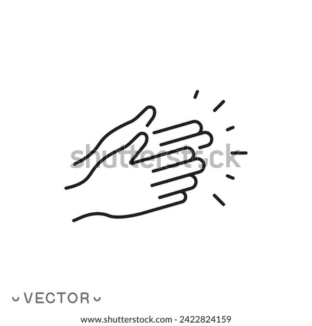 Clapping hands icon, clap icon, Applause applause, Hand gesture celebration, slam viewer icon, Cheerful slap sign, Celebration expression, Clapping hands symbol in outline style, eps 10 vector