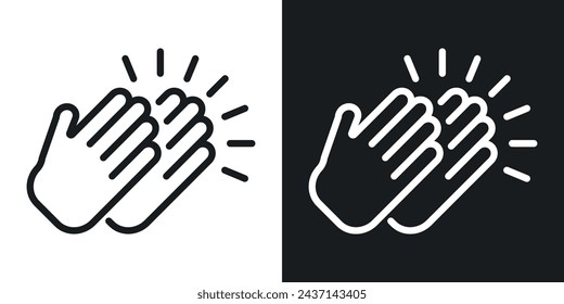 Clapping Hands Icon Designed in a Line Style on White background.