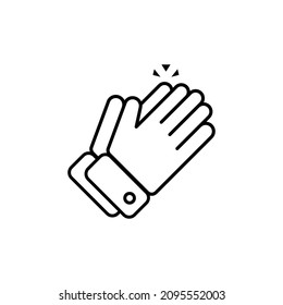 Clapping hands icon in flat design. Isolated on white background. Vector illustration.