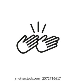 Clapping hands icon flat line symbol set.