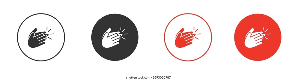 Clapping hands icon glyph vectors. logo illustration graphics
