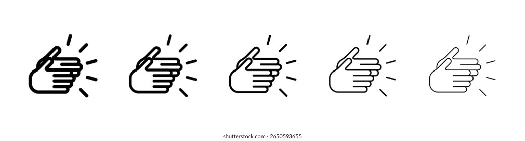Aplausos ícone gráfico conjunto. estilo de linha de traçado moderno