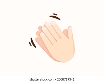 Clapping hands icon. Hand gesture emoji vector illustration.
