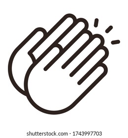 Auf weißem Hintergrund isoliertes Händchensymbol