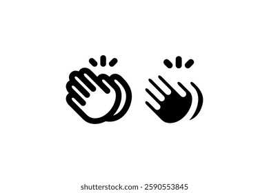 Clapping hands icon in outline and solid Vector