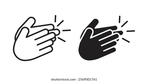 Clapping hands icon set vector graphics designs
