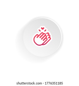 Clapping Hands icon. Thank you sign mockup, sticker template. Vector on isolated white background. EPS 10