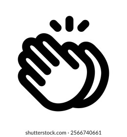 Clapping Hands icon. Thank you sign mockup, sticker template. Vector on isolated background